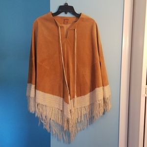Authentic vintage leather poncho